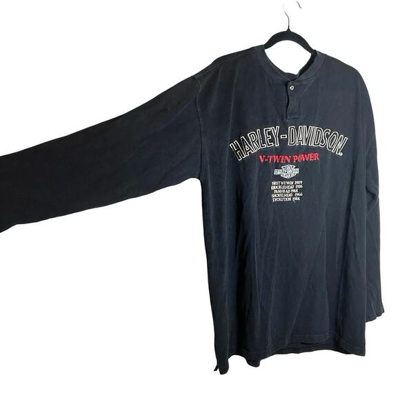 Harley-Davidson Men’s Vintage 1990’s V-Twin Power Long Sleeve Shirt Black XXL - Picture 5 of 8
